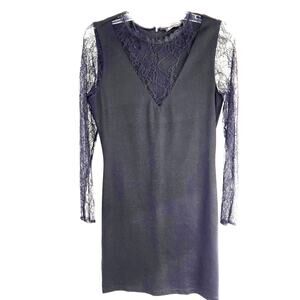 Trafaluc Women's Dress Large L Black Lace Long Sleeves Misses Size 12 14
